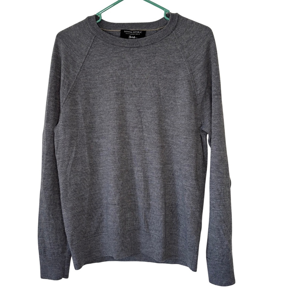 Banana Republic x Baruffa Gray 100% Italian Merino Wool Crewneck Sweater